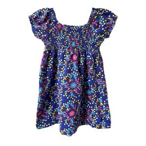 Healthtex 24 Month Baby Girl Toddler Floral Pattern Dress Smocked Short Sleeve